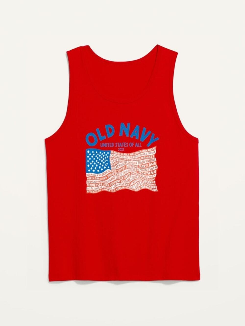 Old Navy Red 2022 "United States of All" American Flag Tank Top Men's XXXL Tall